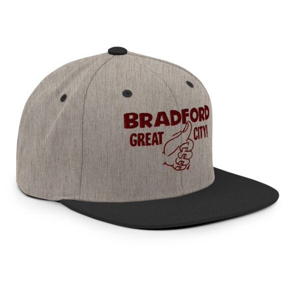 Bradford Great City Snapback Hat/Baseball Cap (Claret Text) - Image 12
