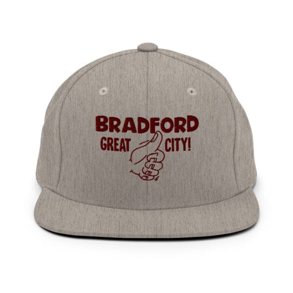 Bradford Great City Snapback Hat/Baseball Cap (Claret Text) - Image 14