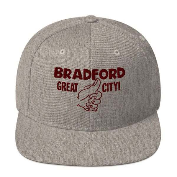 Bradford Great City Snapback Hat/Baseball Cap (Claret Text) - Image 15