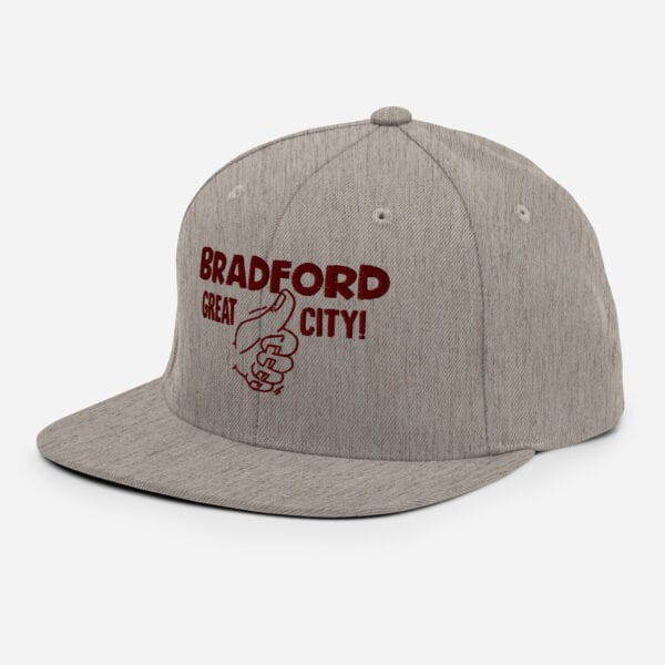 Bradford Great City Snapback Hat/Baseball Cap (Claret Text) - Image 21