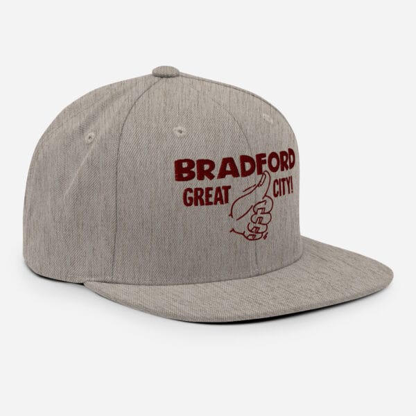 Bradford Great City Snapback Hat/Baseball Cap (Claret Text) - Image 22