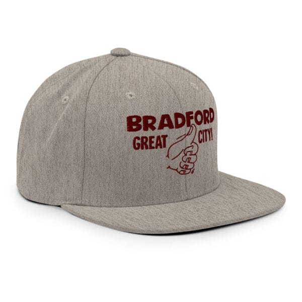 Bradford Great City Snapback Hat/Baseball Cap (Claret Text) - Image 23