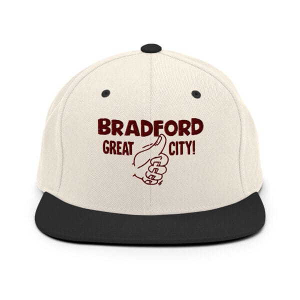 Bradford Great City Snapback Hat/Baseball Cap (Claret Text) - Image 19