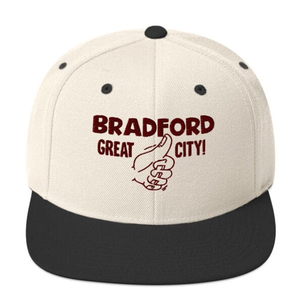Bradford Great City Snapback Hat/Baseball Cap (Claret Text) - Image 20