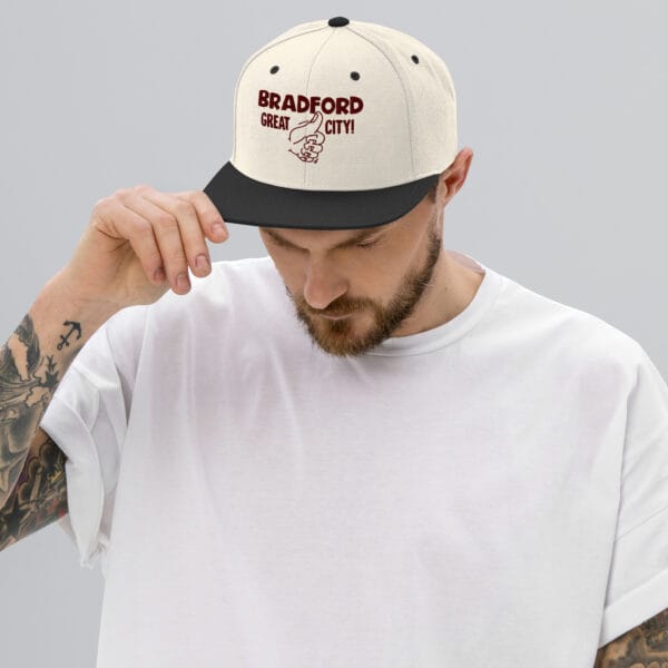 Bradford Great City Snapback Hat/Baseball Cap (Claret Text) - Image 29