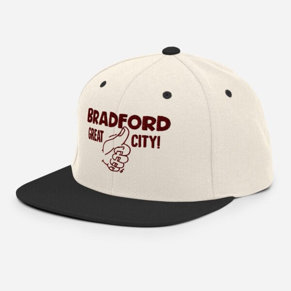 Bradford Great City Snapback Hat/Baseball Cap (Claret Text) - Image 17