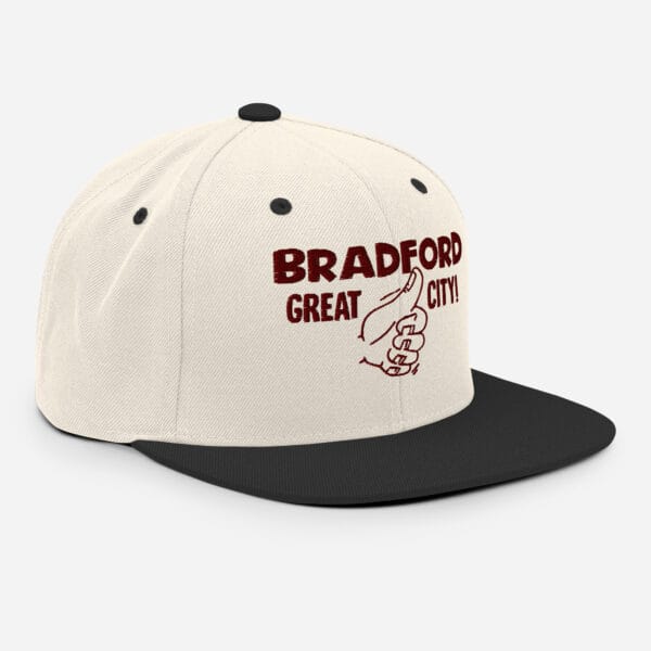Bradford Great City Snapback Hat/Baseball Cap (Claret Text) - Image 16