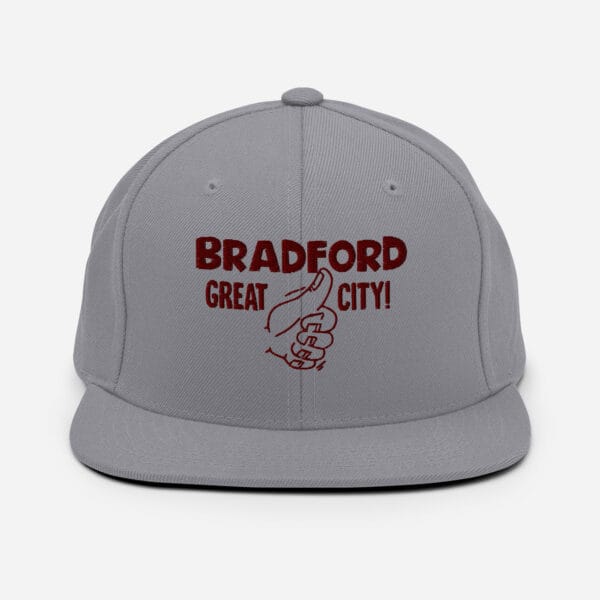 Bradford Great City Snapback Hat/Baseball Cap (Claret Text) - Image 5