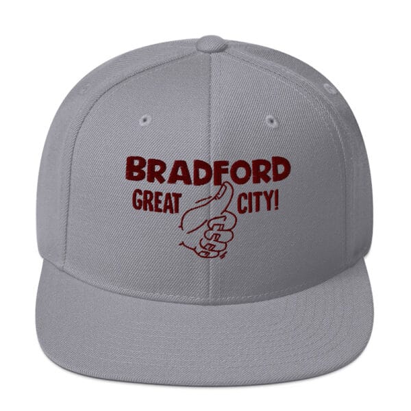 Bradford Great City Snapback Hat/Baseball Cap (Claret Text) - Image 9