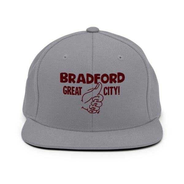 Bradford Great City Snapback Hat/Baseball Cap (Claret Text) - Image 24