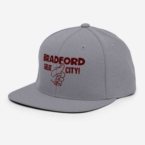 Bradford Great City Snapback Hat/Baseball Cap (Claret Text) - Image 7