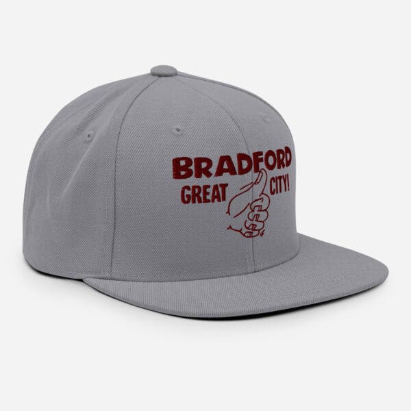Bradford Great City Snapback Hat/Baseball Cap (Claret Text) - Image 6
