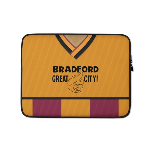 Bradford City 1987-88 Home Shirt Laptop Sleeve - Image 2