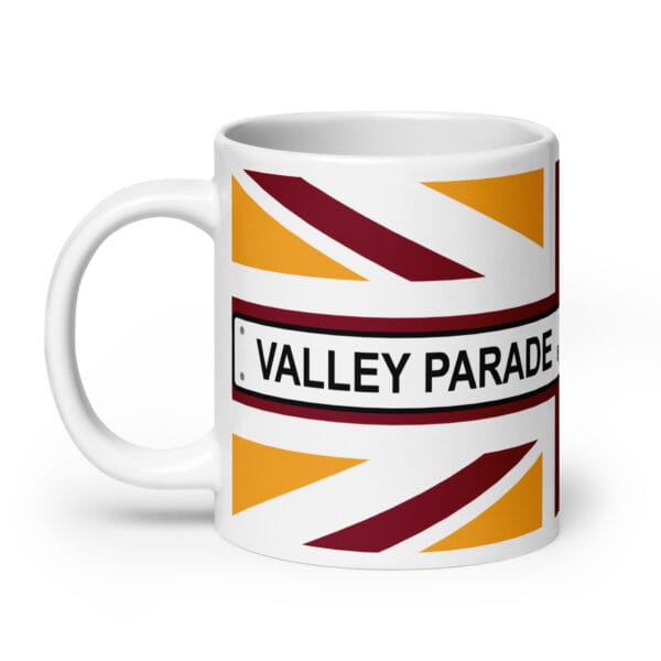 Valley Parade Sign Claret & Amber Union Flag Mug - Image 5