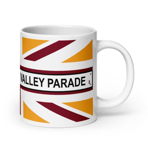 Valley Parade Sign Claret & Amber Union Flag Mug