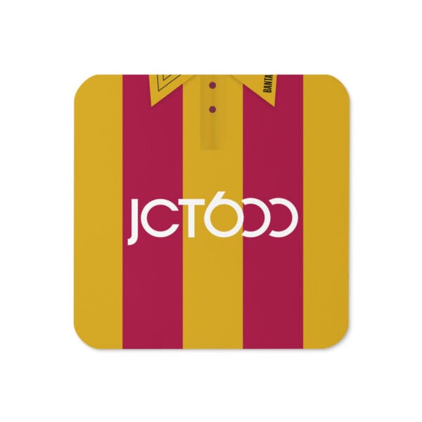 Bradford City 1999-01 Home Shirt Cork-Back Coaster/Beer Mat